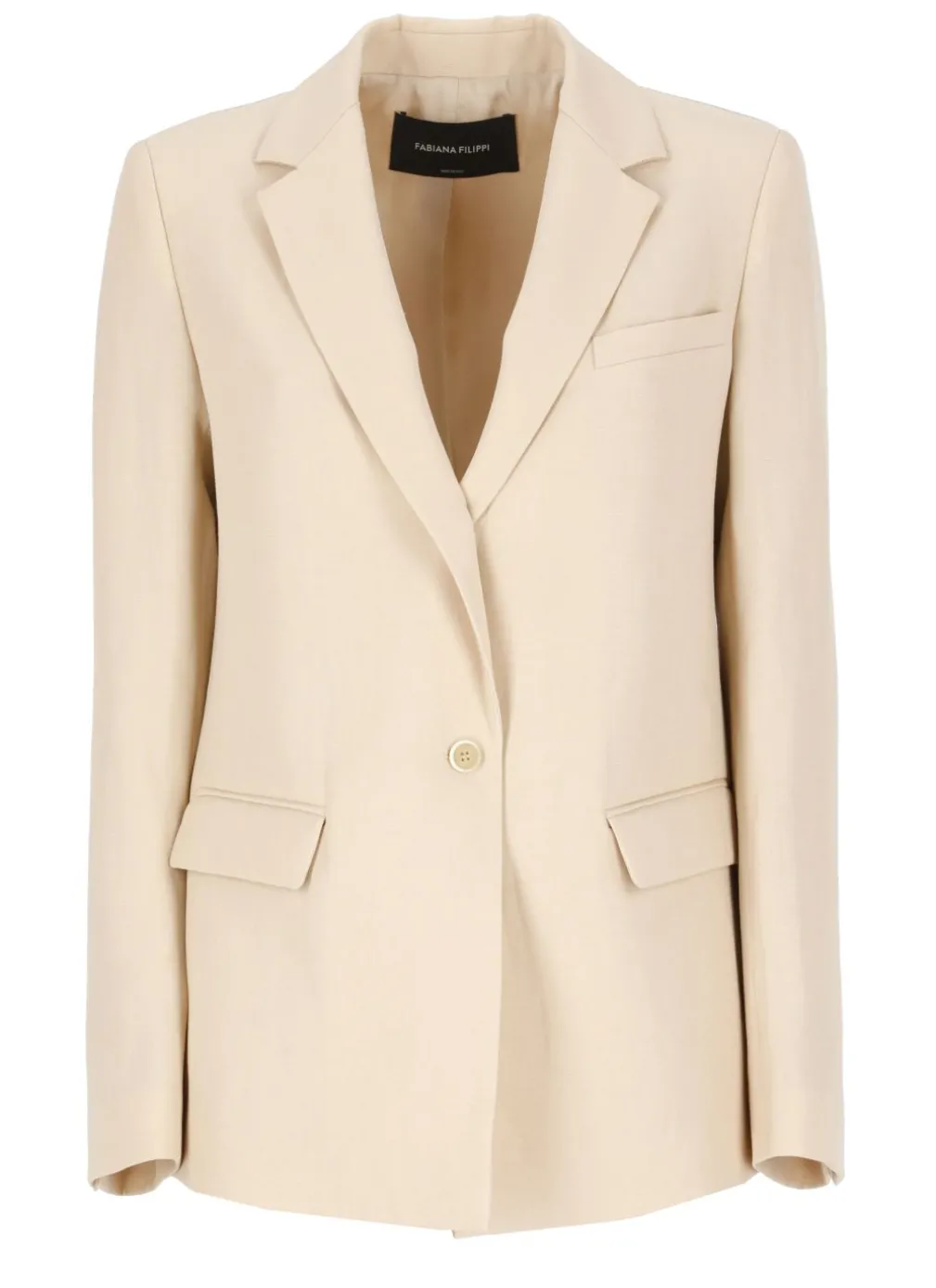 Blazer in lana vergine e lino