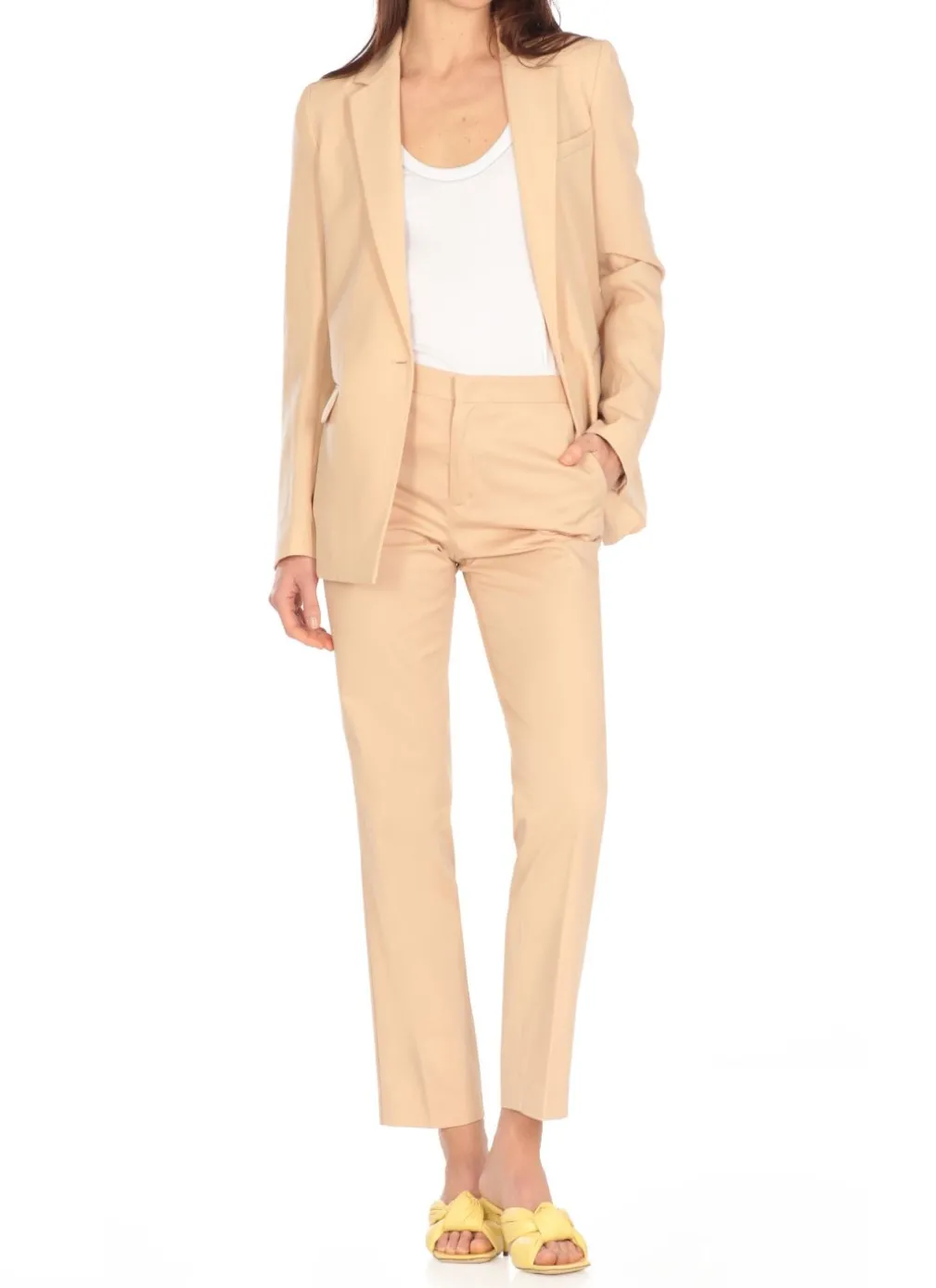 Blazer in lana vergine e lino