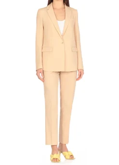 Blazer in lana vergine e lino