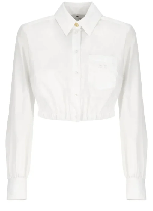 Camicia cropped in cotone