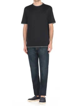 T-shirt in seta e cotone